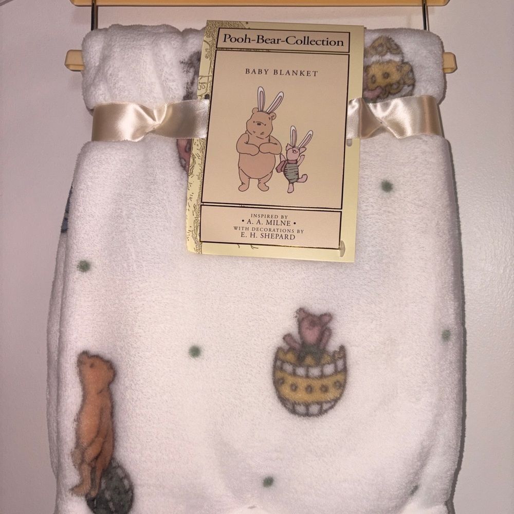 Pooh Bear Collection Easter Themed Baby Blanket 30x40
